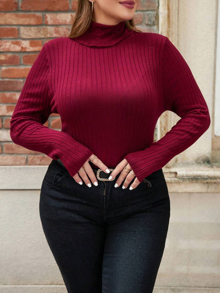 Plus Size Ribbed Pit Sweater