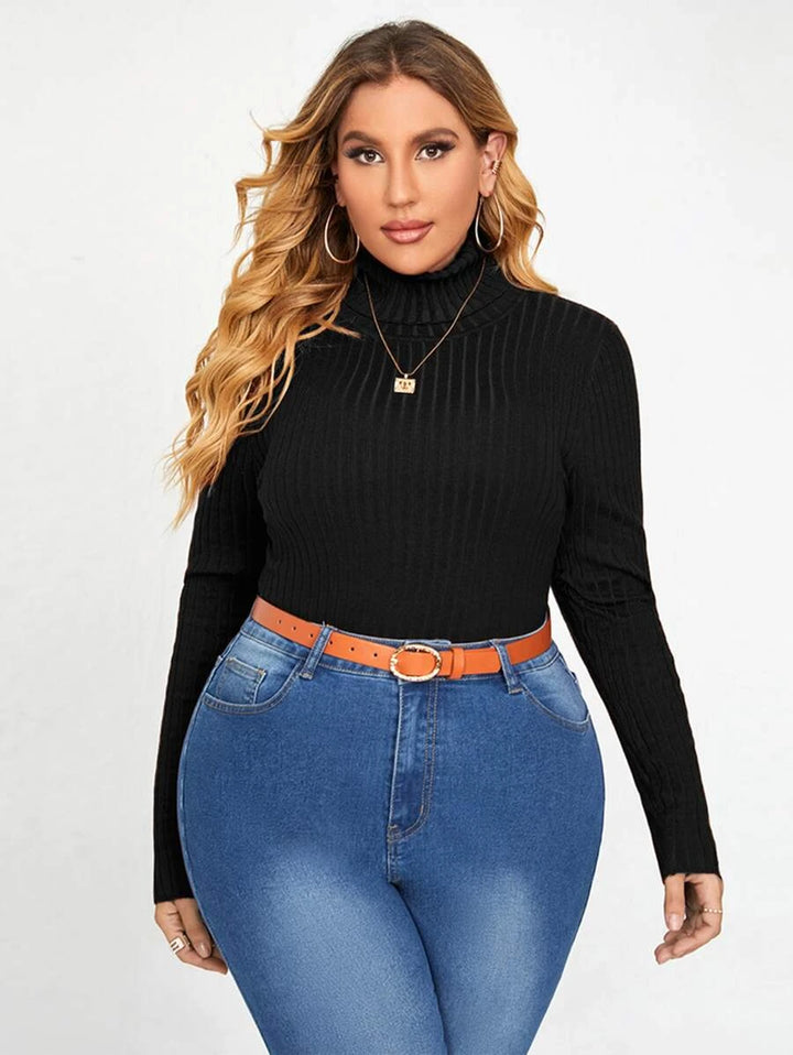 Plus Size Ribbed Pit Sweater