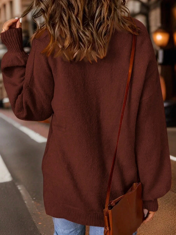 Pocket Patched Long Sleeve Sweater