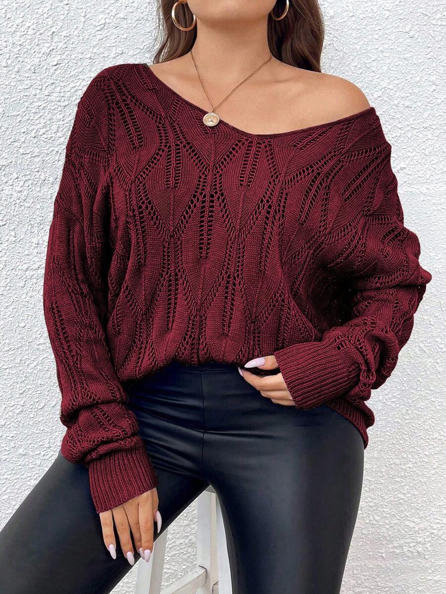 Pointelle Knit Regular Sweater