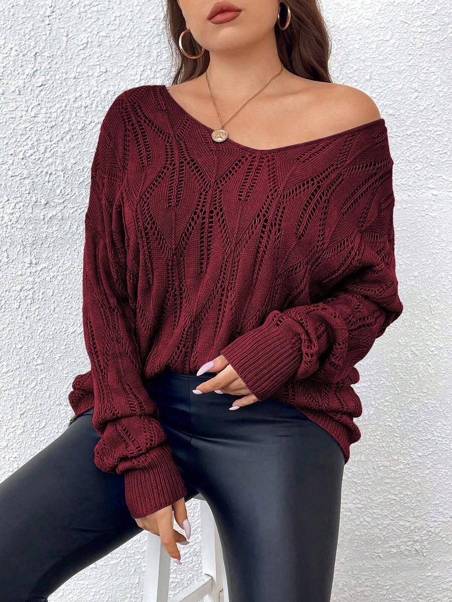 Pointelle Knit Regular Sweater