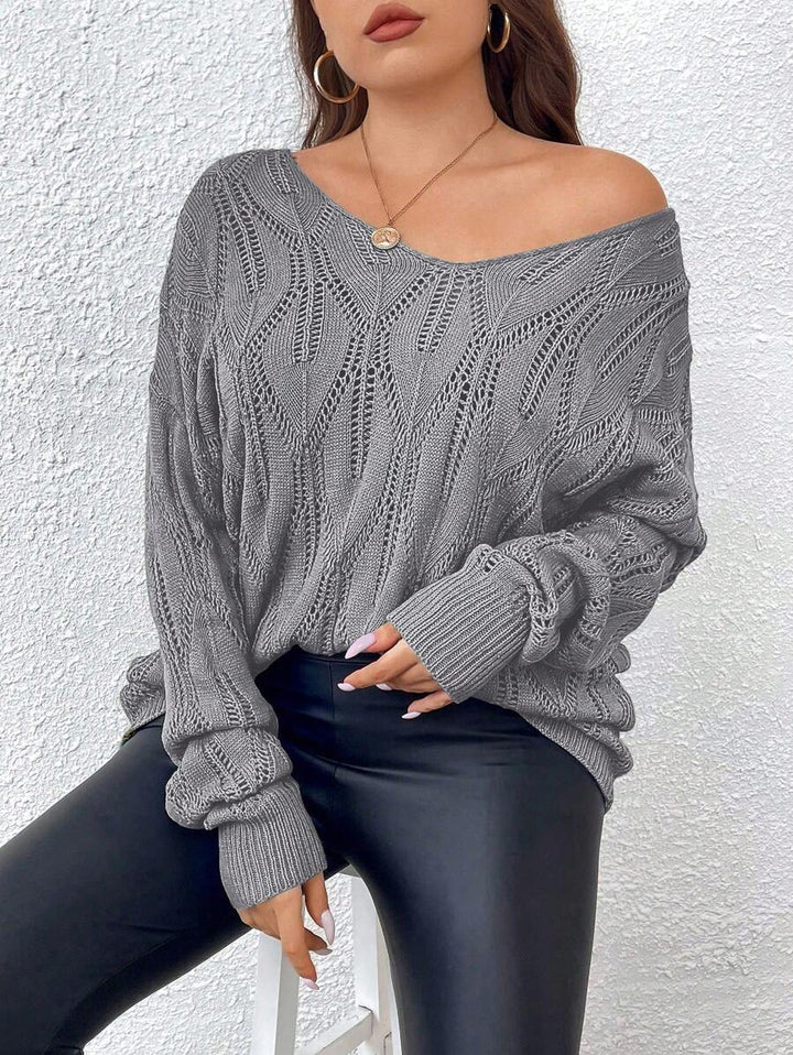 Pointelle Knit Regular Sweater