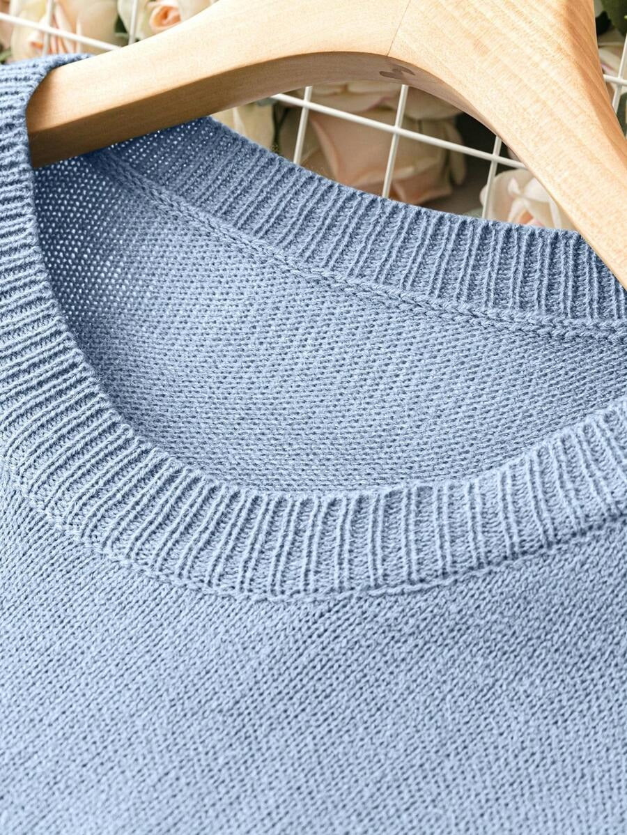 Popcorn Knit Lantern Sleeve Sweater