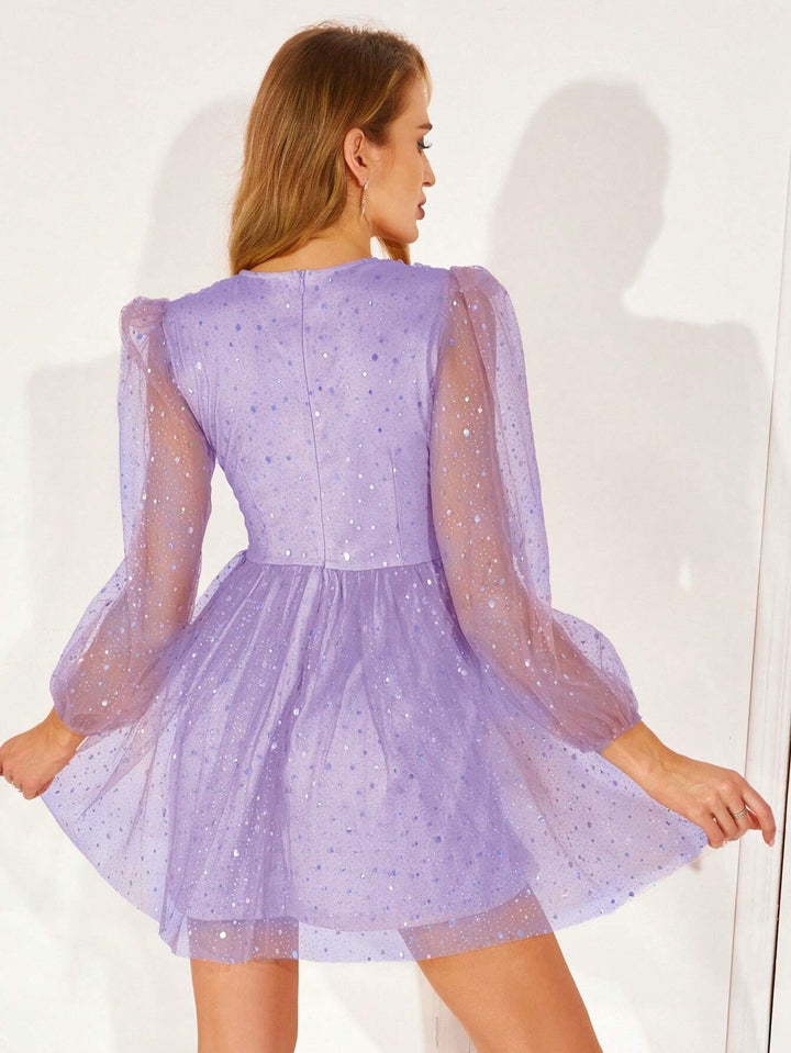 Barbie Puff Sleeve High Waist Dress