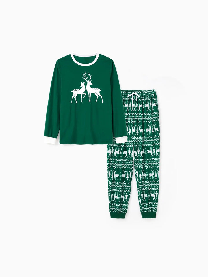 Reindeer Printed Family Matching Pajama Set