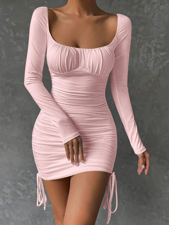 Barbie Ruched Drawstring Side Dress