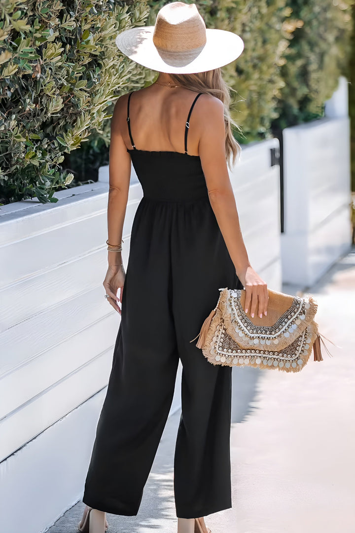 Spaghetti Strap Jumpsuit With Pockets