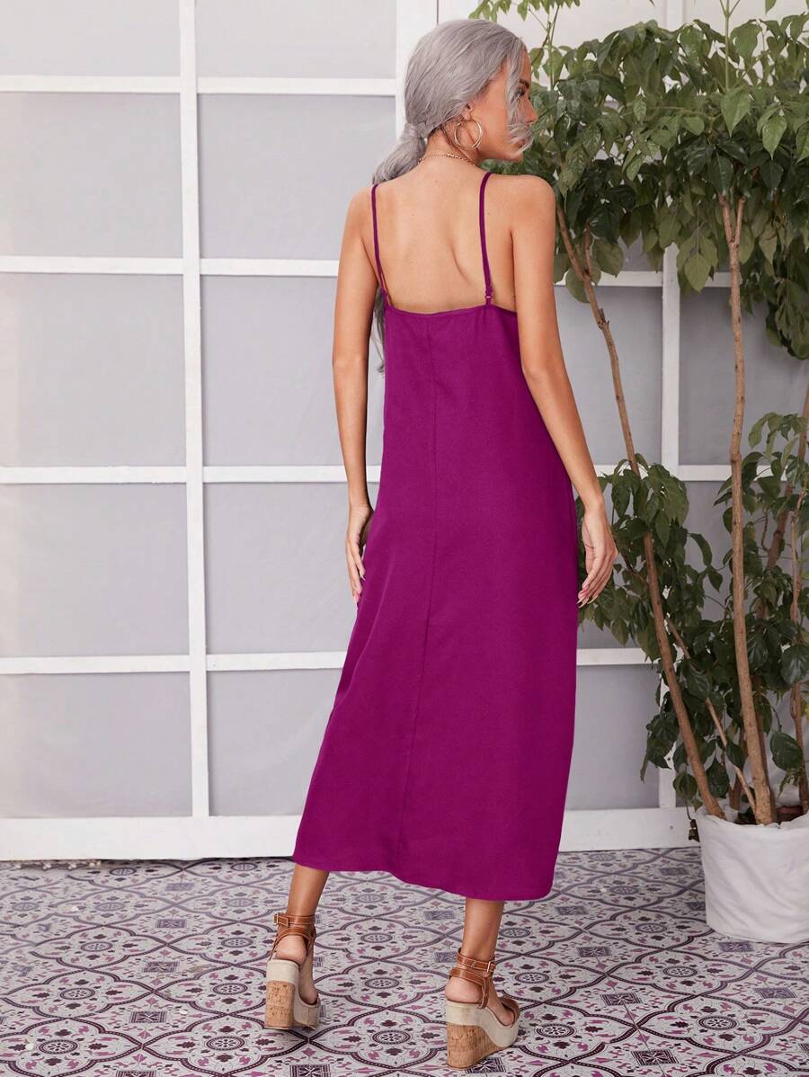 Barbie Solid Backless Cami Dress