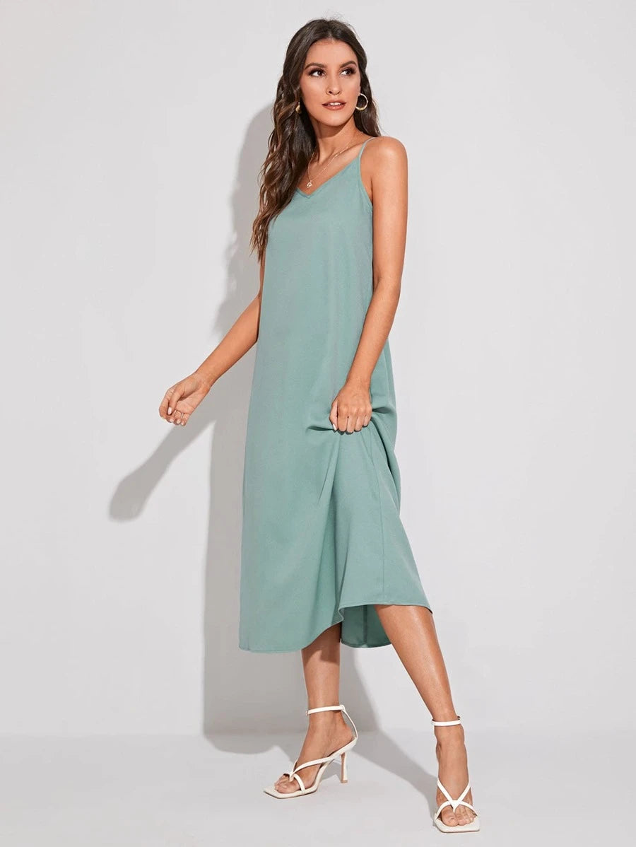 Robe Camisole Dos Nu Solide