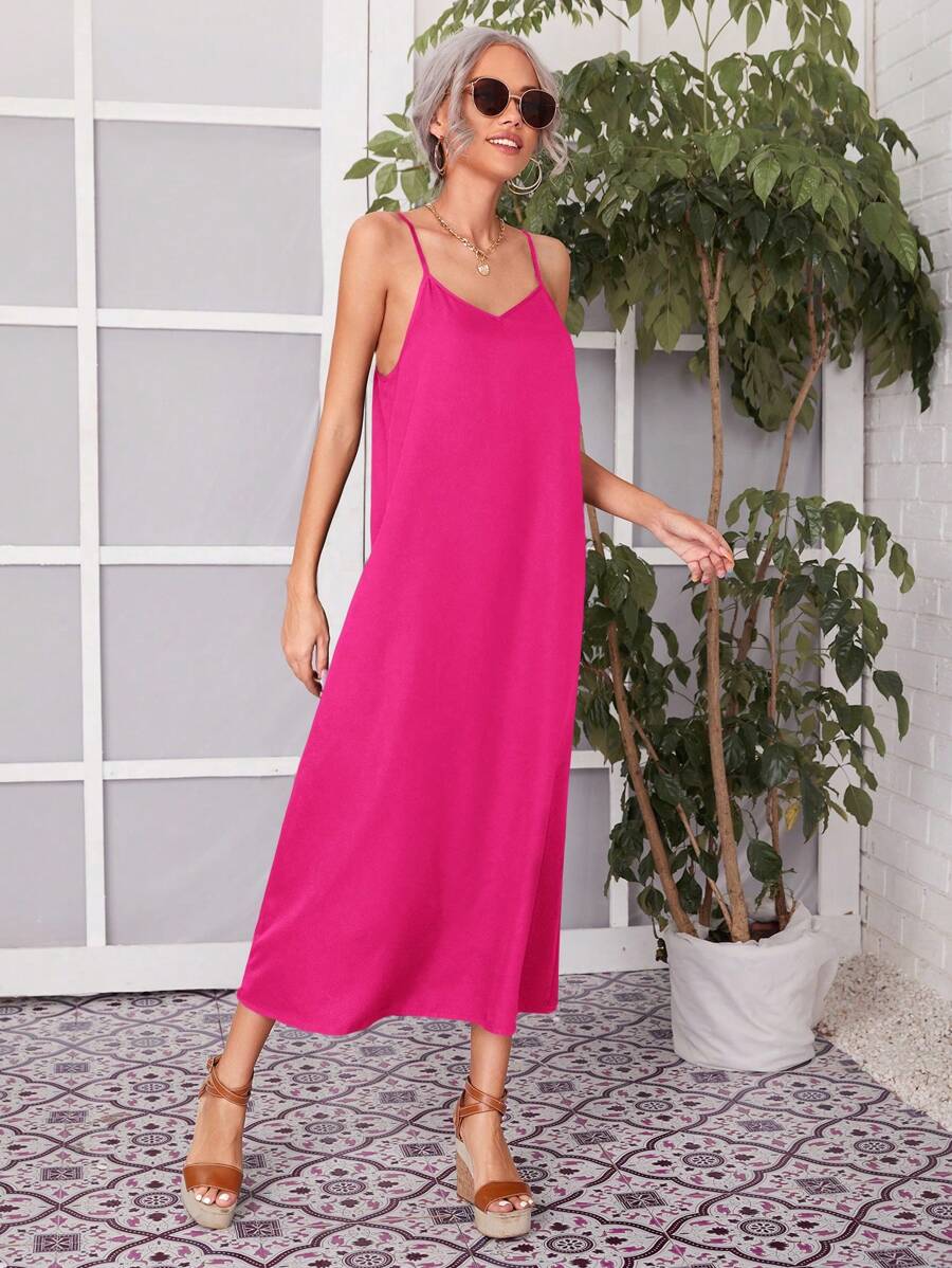 Barbie Solid Backless Cami Dress