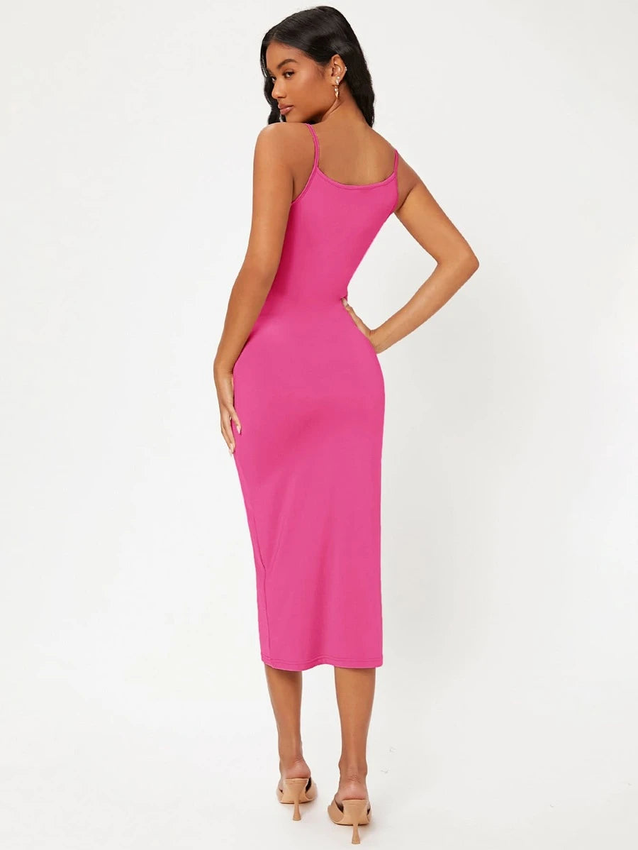 Barbie Solid Form Fitted Slip Dress