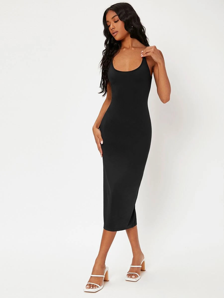 Solides, figurbetontes Slip-Kleid 