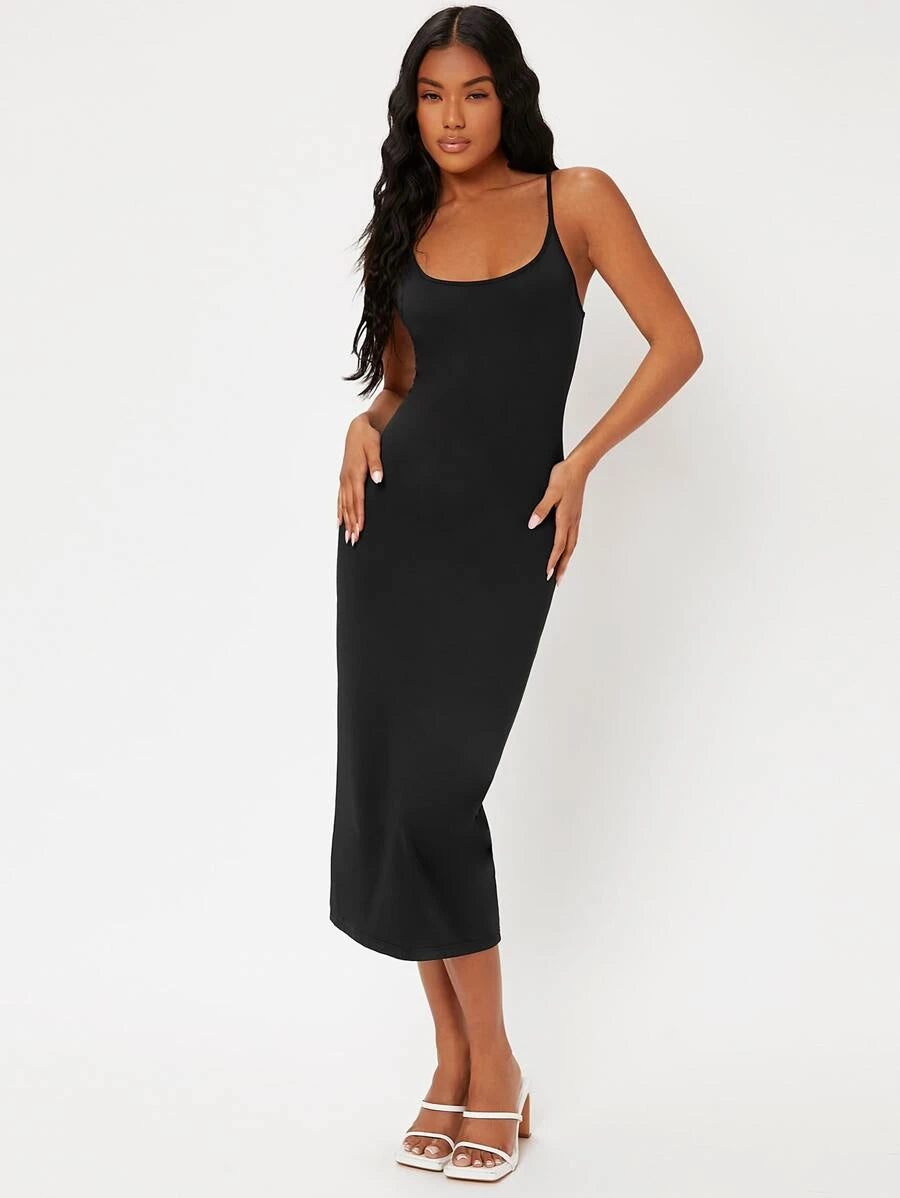 Barbie Solid Form Fitted Slip Dress