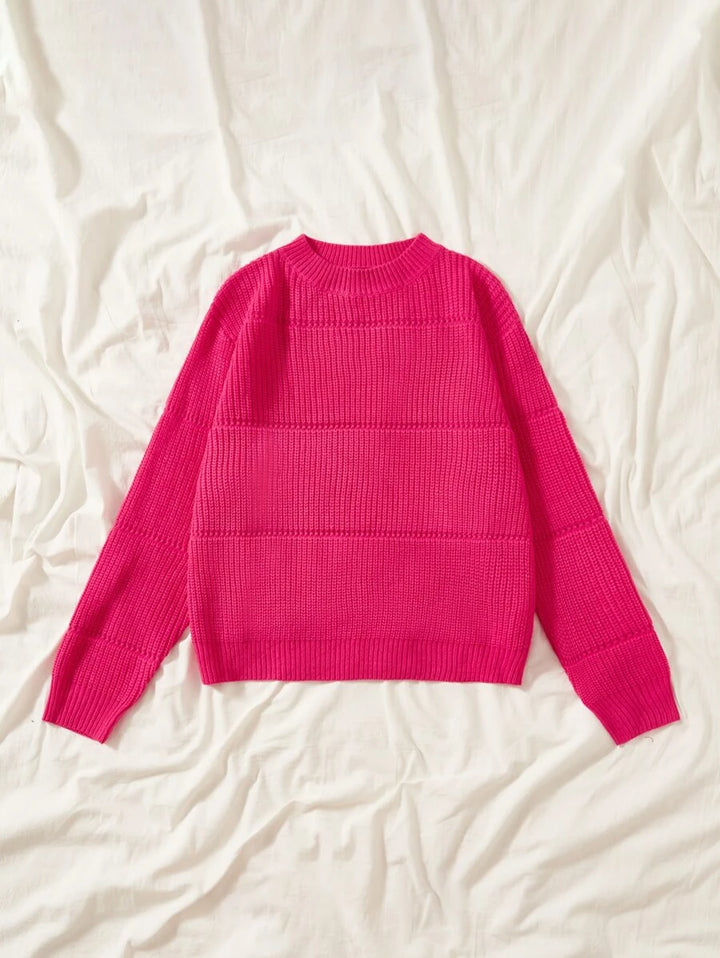 Casual Ribbed Knit Sweater