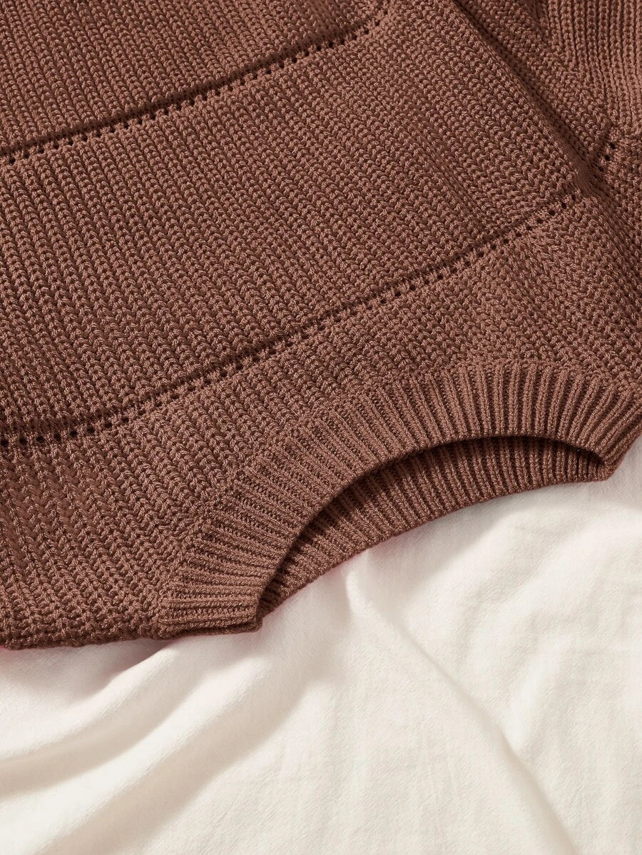 Casual Ribbed Knit Sweater