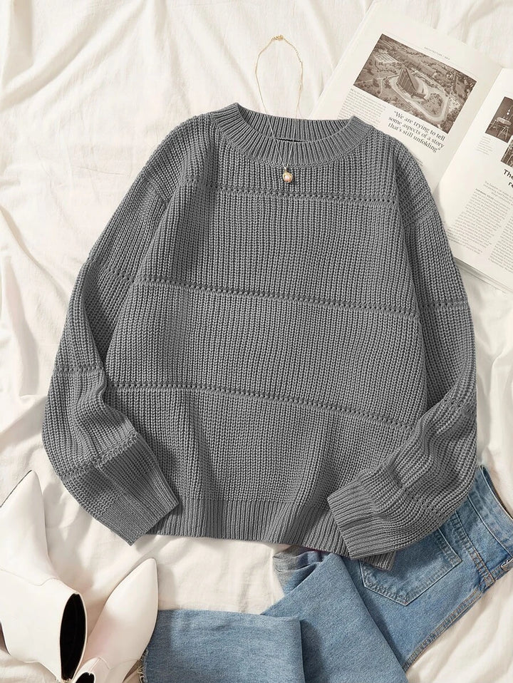 Casual Ribbed Knit Sweater