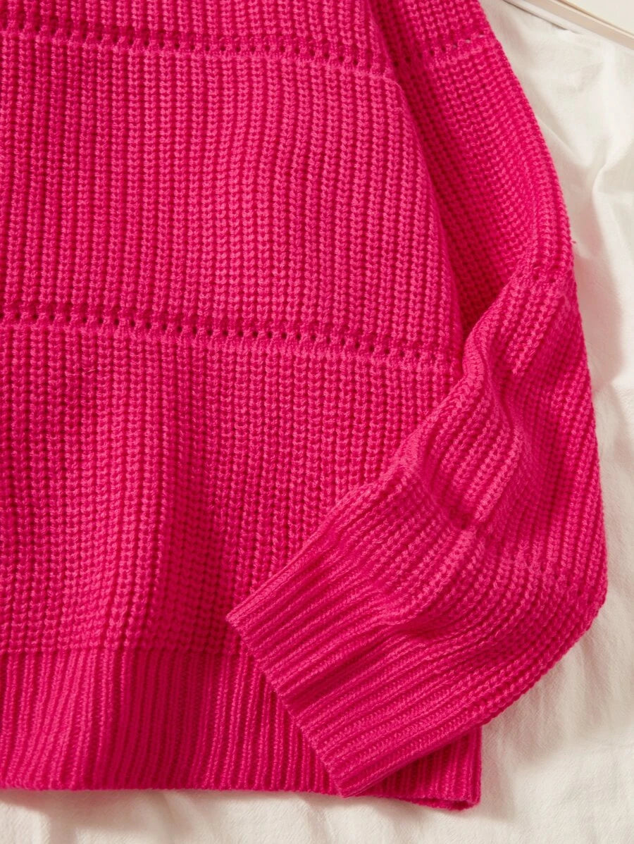 Casual Ribbed Knit Sweater