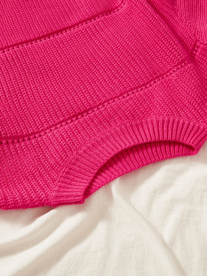 Casual Ribbed Knit Sweater