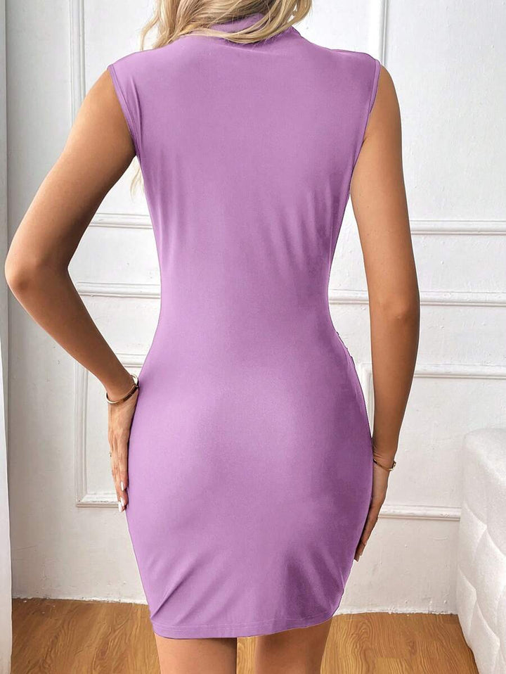 Barbie Solid Ruched Bodycon Dress