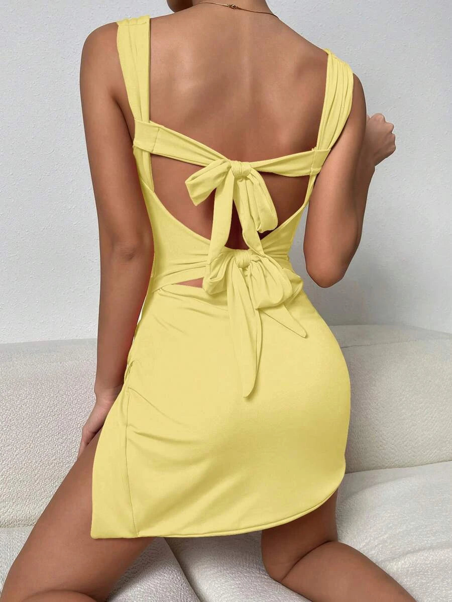 Barbie Solid Ruched Draped Dress