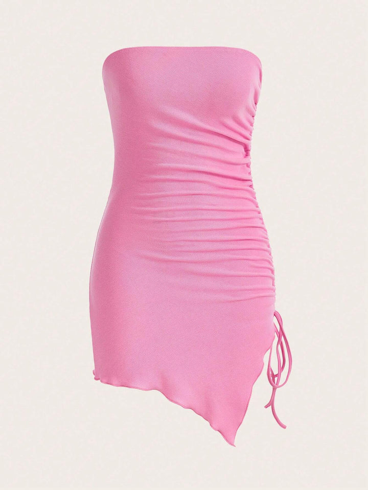 Barbie Solid Hem Tube Bodycon Dress