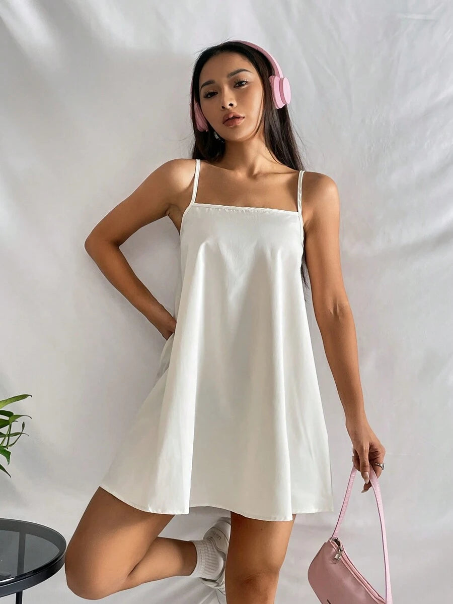 Barbie Solid Spaghetti Strap Cami Dress