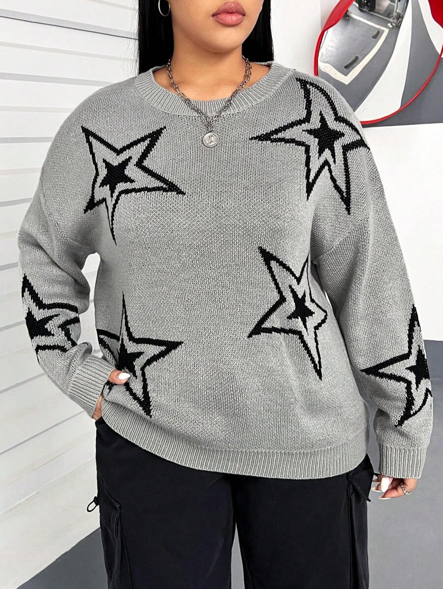 Star Pattern Elegant Sweater