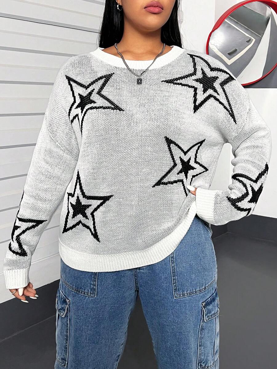 Star Pattern Elegant Sweater