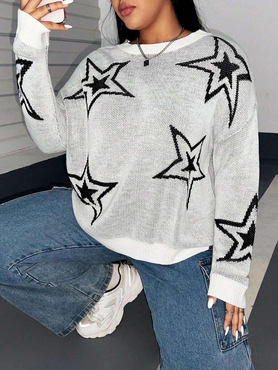 Star Pattern Elegant Sweater