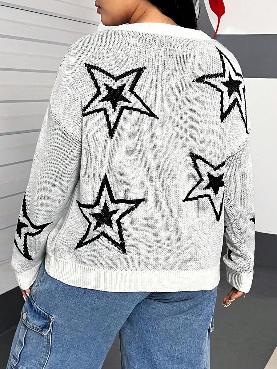 Star Pattern Elegant Sweater