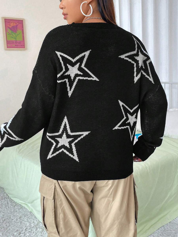 Star Pattern Elegant Sweater