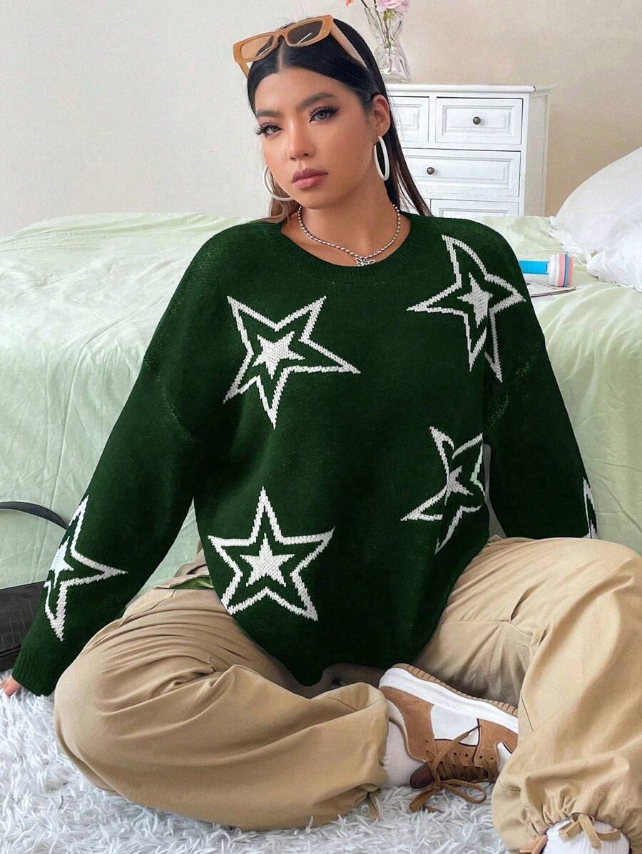 Star Pattern Elegant Sweater