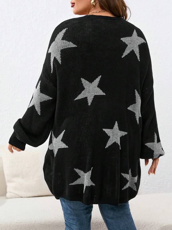 Star Pattern Geometric Duster Cardigan