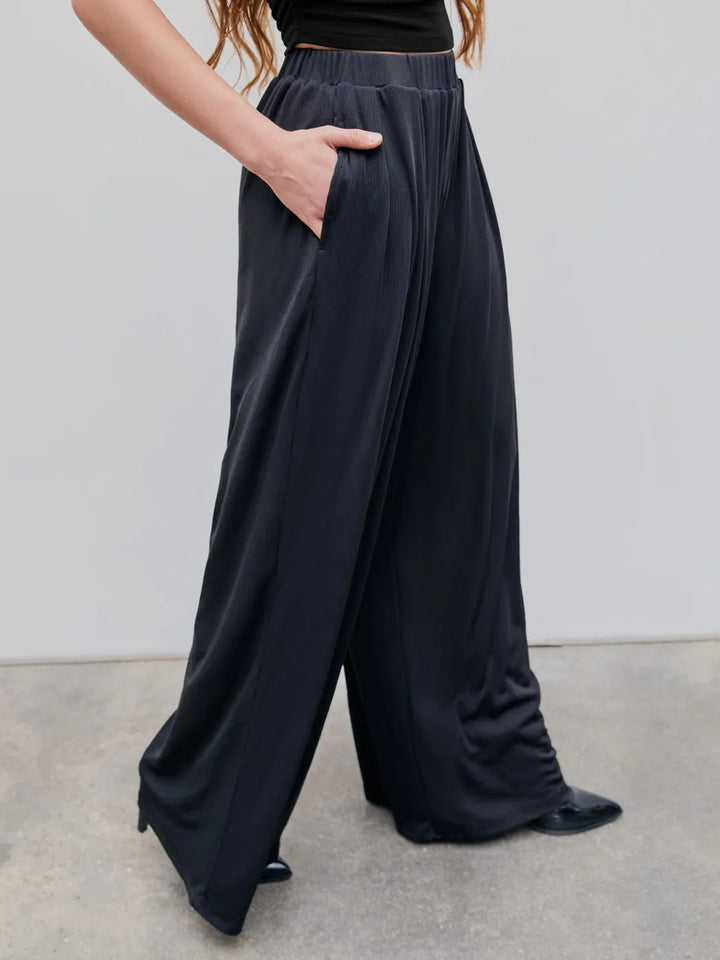 Stretchy High Elastic Wide Leg Pants