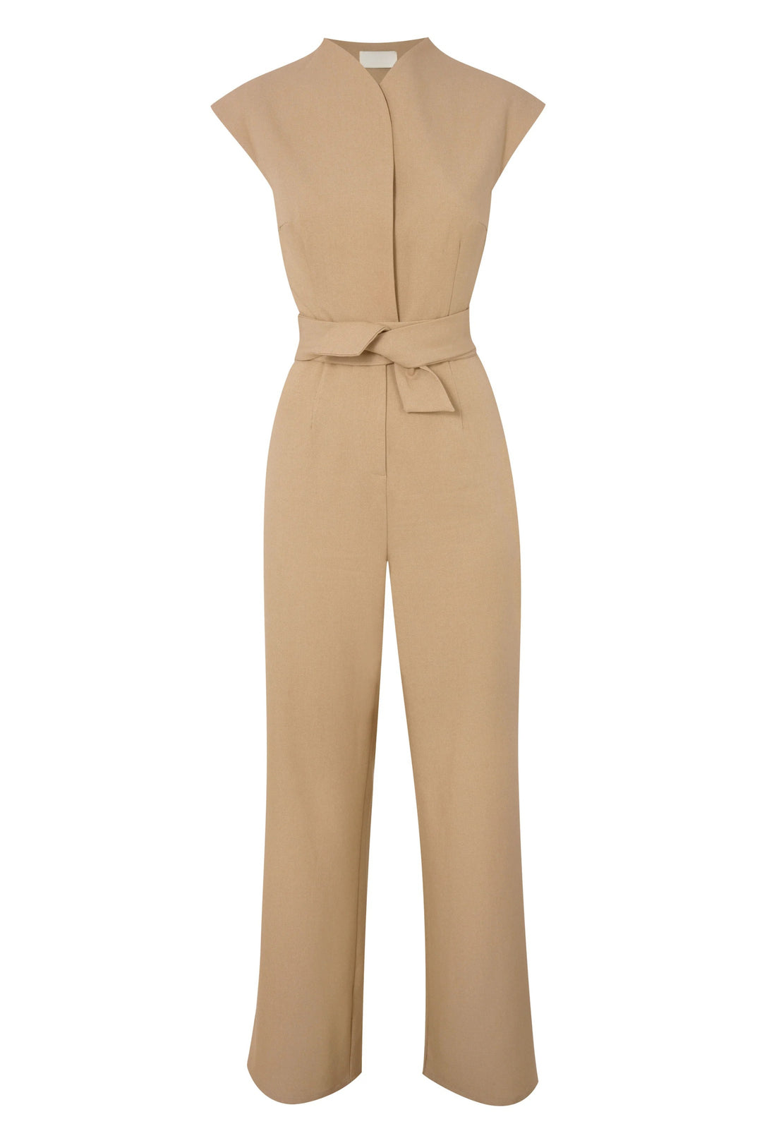 Aesthetic Designed Sleeveless Belted Jumpsuit