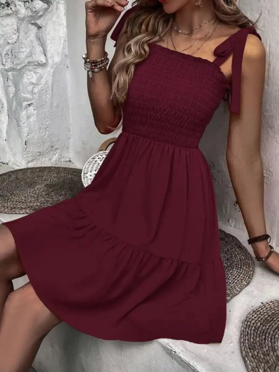 Cami-Kleid mit Rüschensaum