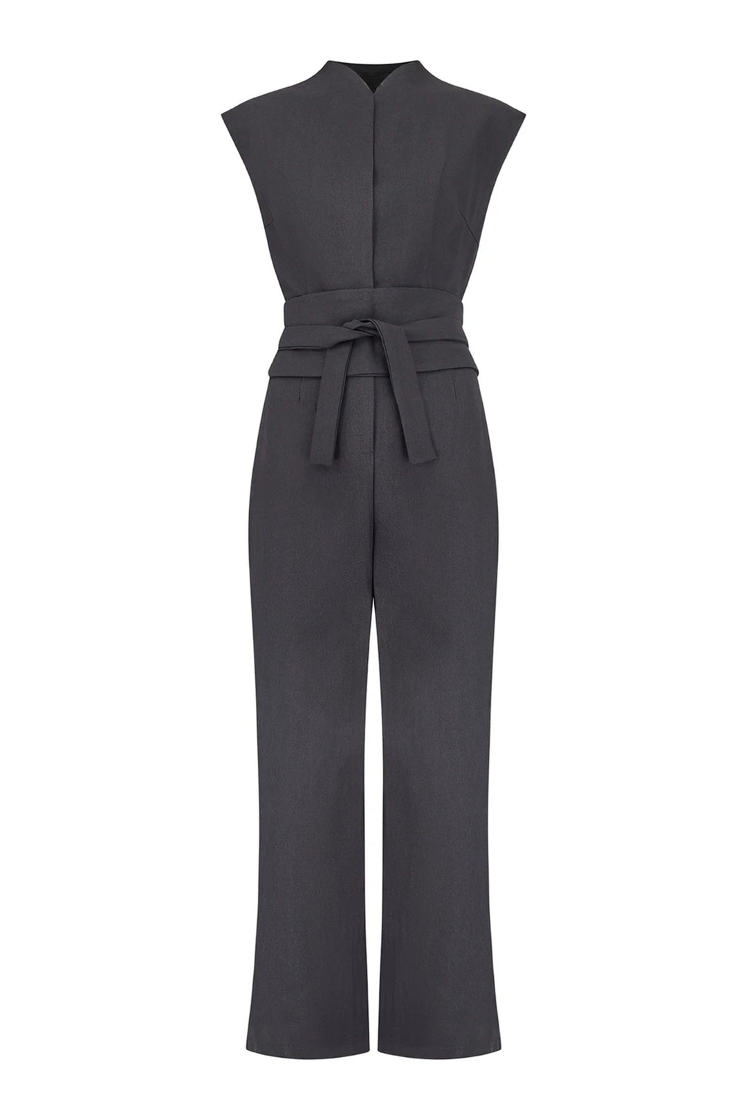 Aesthetic Designed Sleeveless Belted Jumpsuit