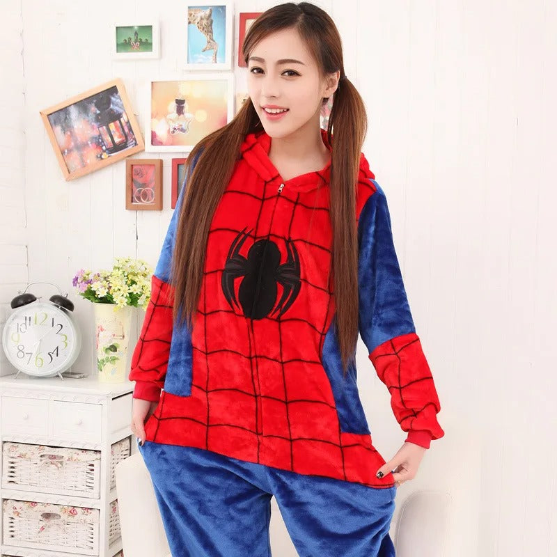 Warm Matching Cartoon Cosplay Family Jumpsuit Set