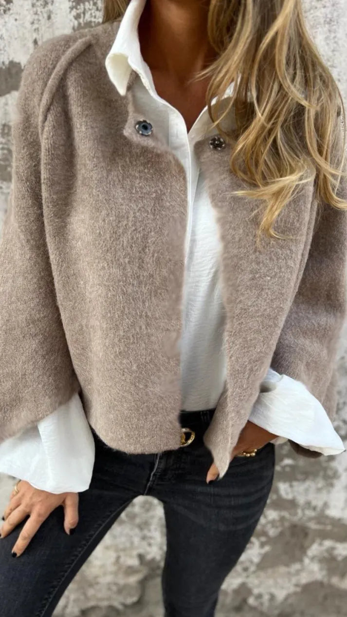 Woolen Round Long Sleeve Coat