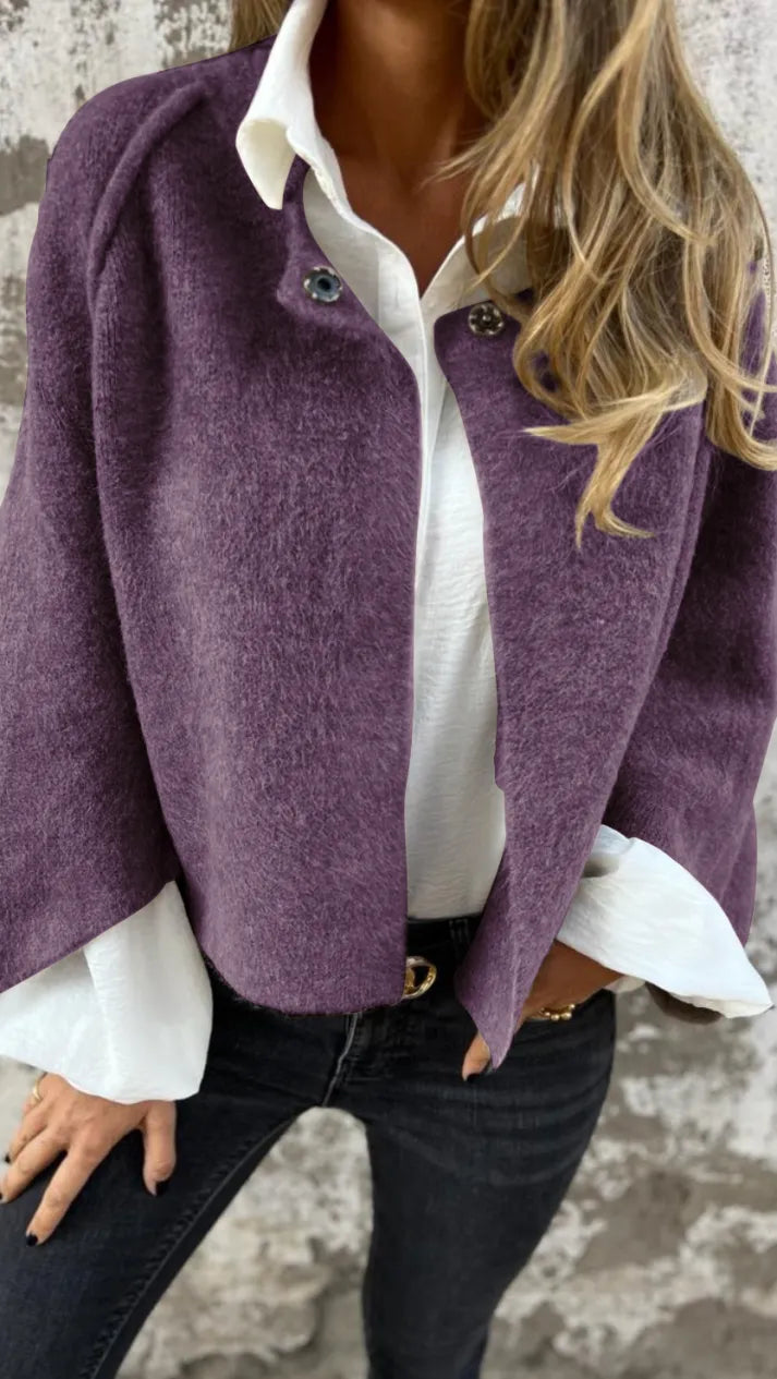 Woolen Round Long Sleeve Coat