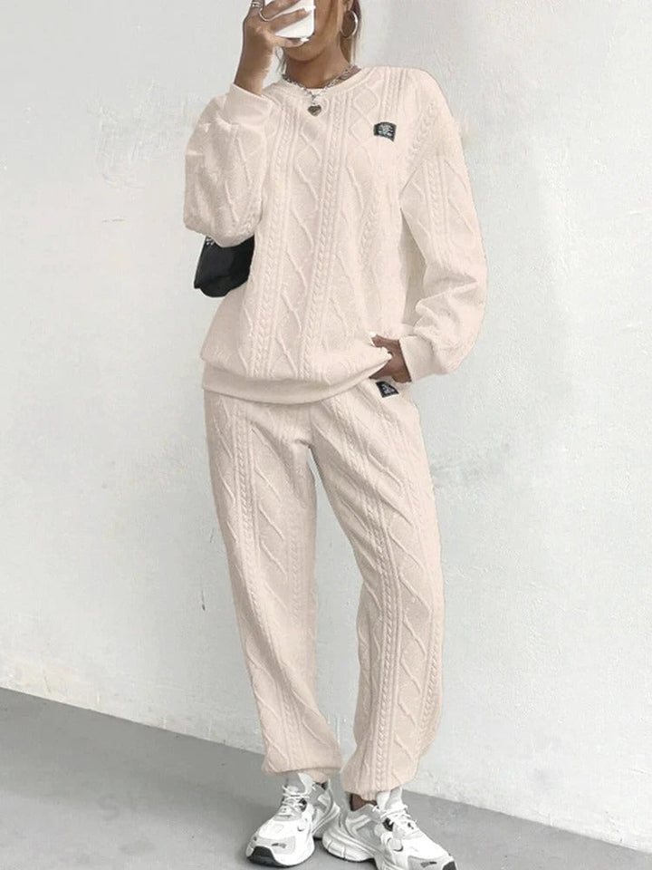 2 Piece Casual Sweatshirt And Comfy Pant Set