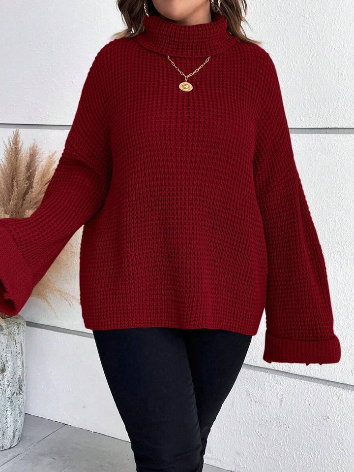 Chunky Knit Sweater With Ribbed Cuffs And Hem