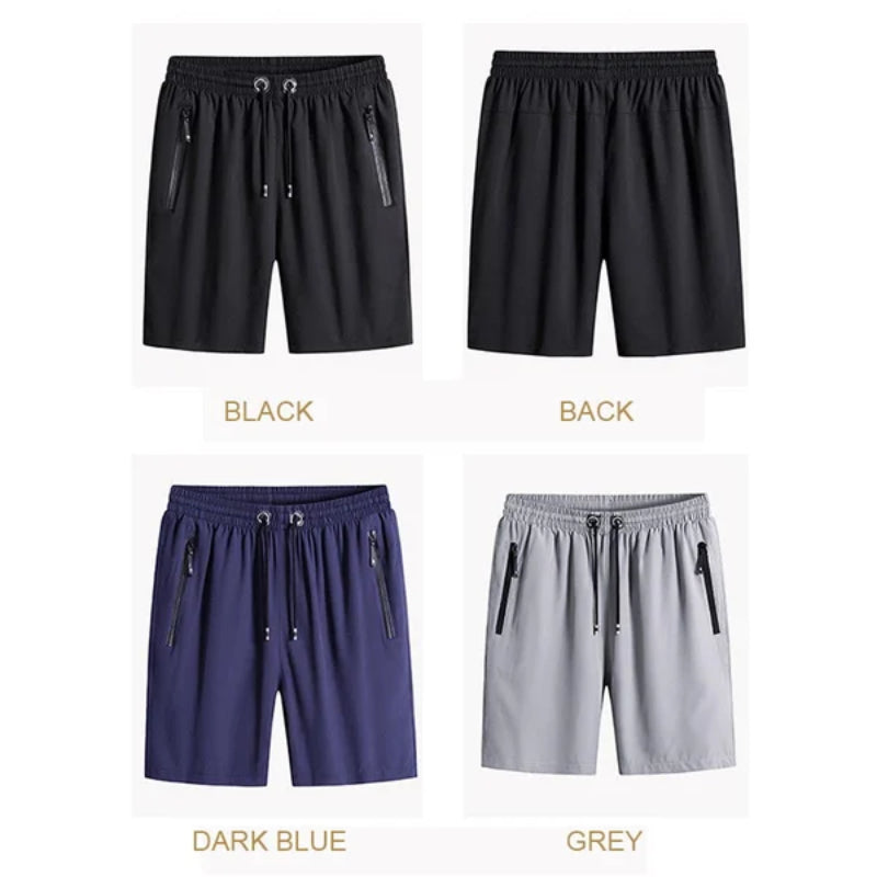 Short extensible en soie glacée grande taille pour hommes 