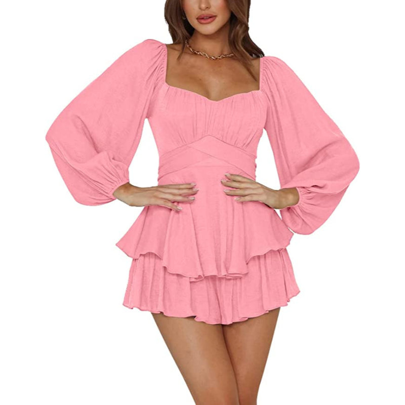 Beach Ruffle Sleeves Mini Dress