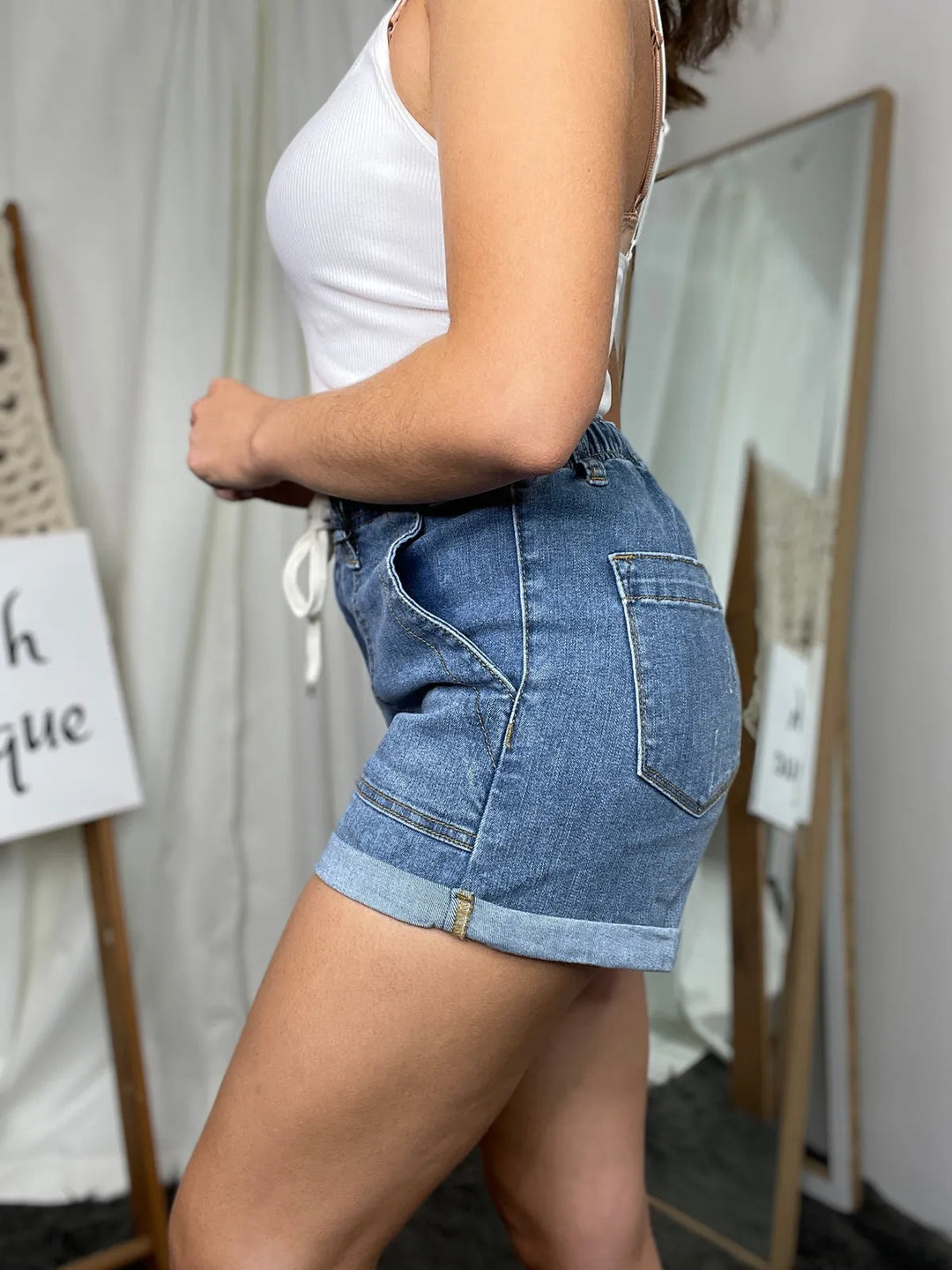 Judy Blue Denim Drawstring Shorts