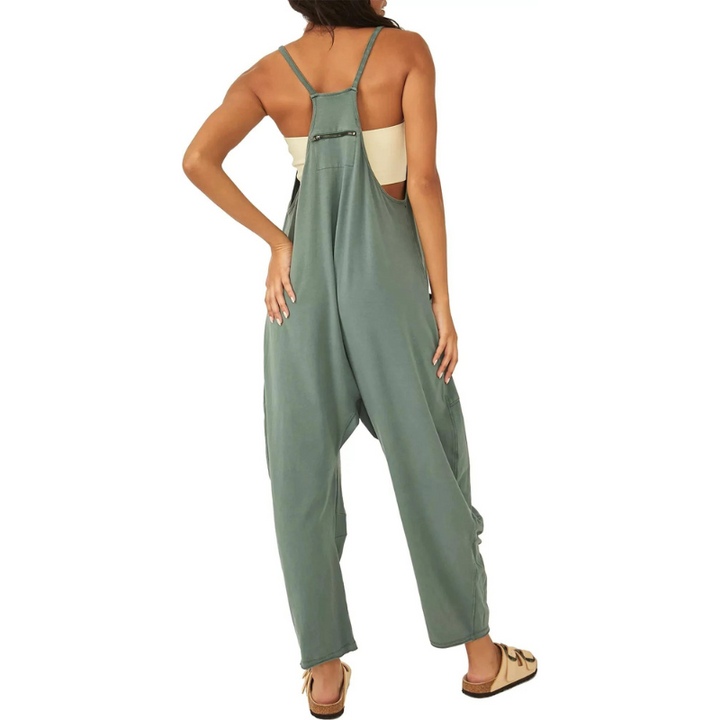 Wide Length Jumpsuit With Pockets