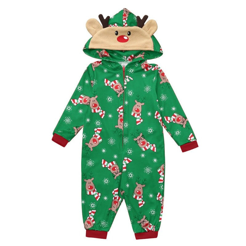 The Green Reindeer Family Jumpsuit Set