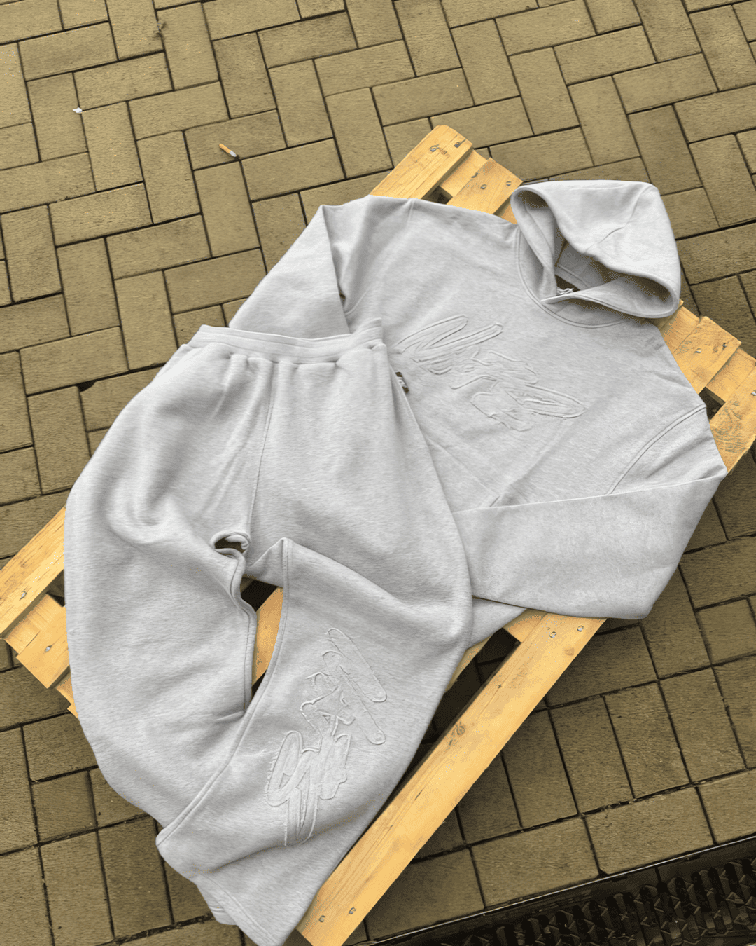 Embroidered Hoodie And Jogger Set