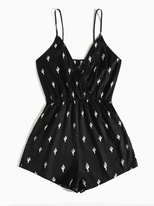 Cactus Print Cami Romper