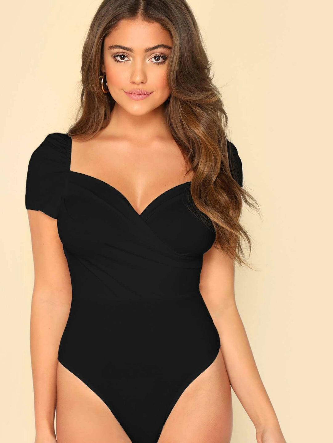 Puff Sleeve Wrap Bodysuit